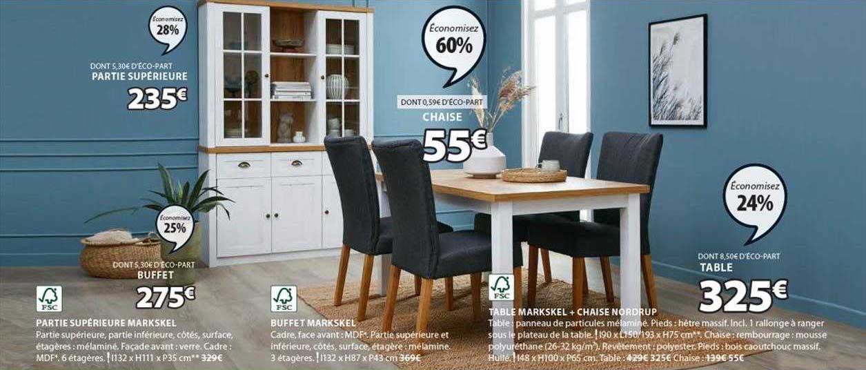 partie supérieure markskel, buffet markskel, table markskel + chaise nordrup