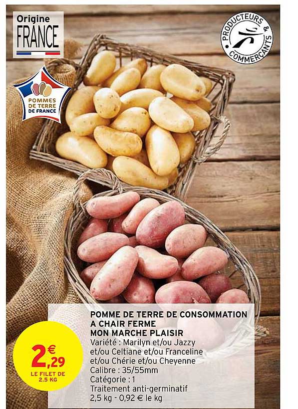 pomme de terre de consommation à chair ferme mon marché plaisir