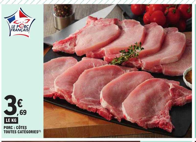 porc : côtes toutes catégories