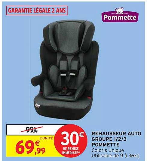 Rehausseur Auto Groupe 1-2-3 Pommette
