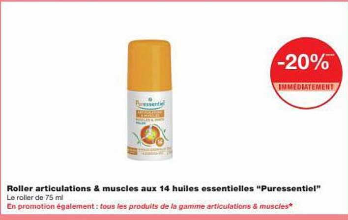 roller articulations & muscles aux 14 huiles essentielles "puressentiel"