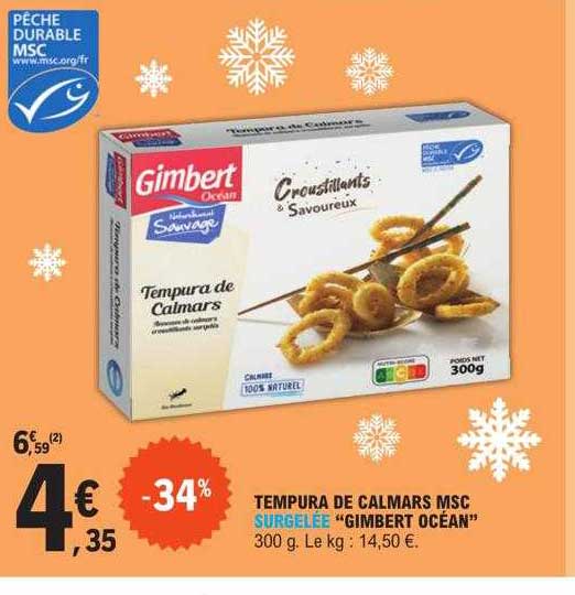 tempura de calmars msc surgelée "gimbert océan"