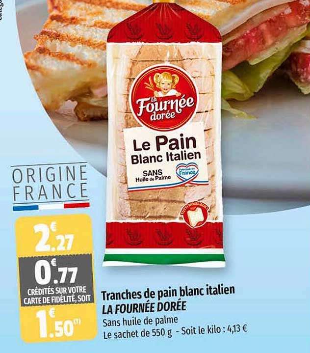 tranches de pain blanc italien la fournée dorée