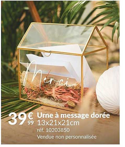 urne à message dorée