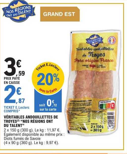 véritables andouillettes de troyes "nos régions ont du talent"