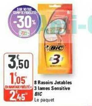 8 Rasoirs Jetables 3 Lames Sensitive Bic