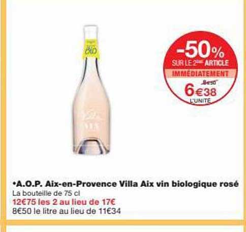 a.o.p. aix-en-provence villa aix vin biologique rosé