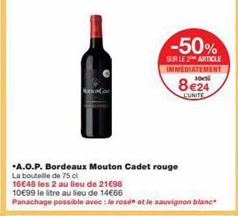 a.o.p. bordeaux mouton cadet rouge