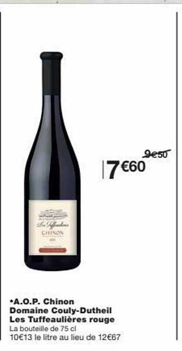 a.o.p. chinon domaine couly-dutheil les tuffeaulières rouge