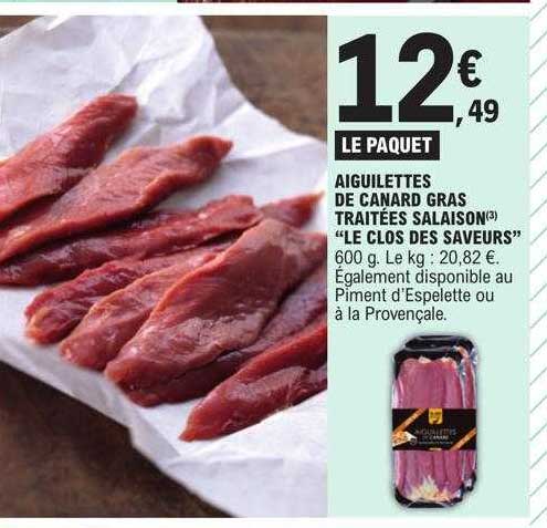 aiguillettes de canard gras traitées salaison "le clos des saveurs"