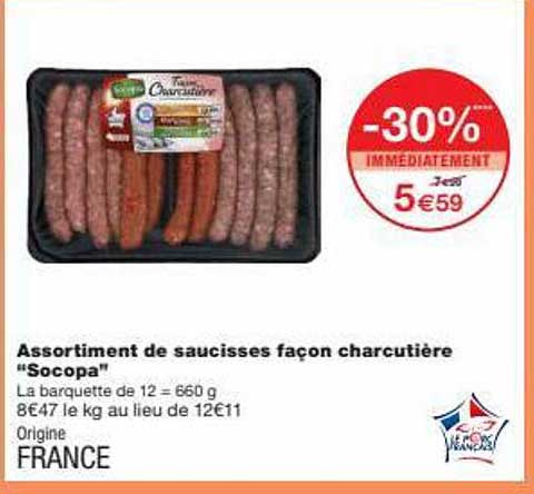 assortiment de saucisses façon charcutière "socopa"