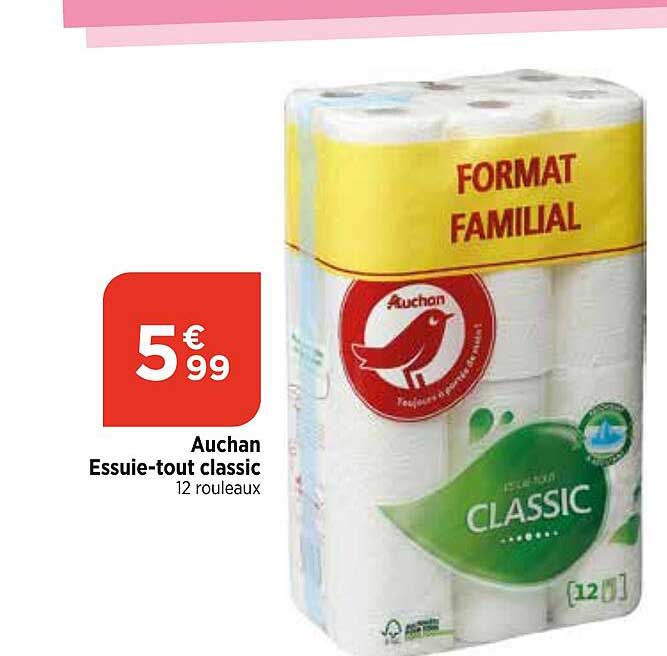 auchan essuie-tout classic