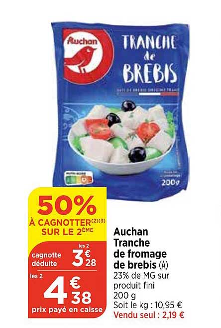 Auchan Tranche De Fromage De Brebis