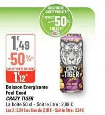 boisson énergisante feel good crazy tiger