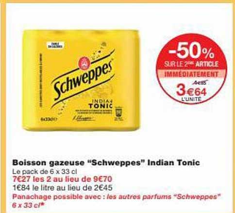 boisson gazeuse "schweppes" indian tonic