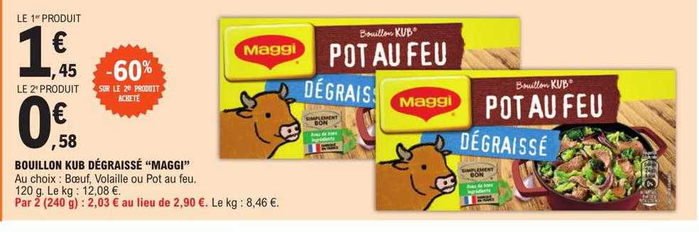Bouillon Kub Dégraissé "maggi"