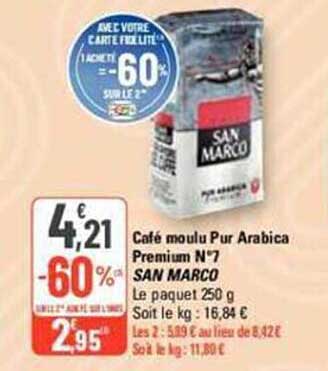 Café Moulu Pur Arabica Premium N°7 San Marco