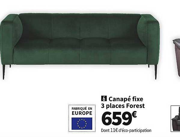 Canapé Fixe 3 Places Forest
