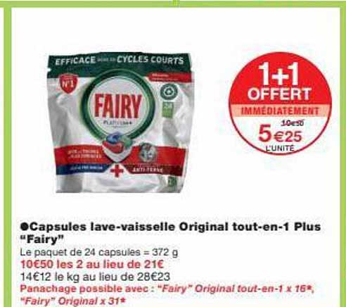 capsules lave-vaisselle original tout-en-1 plus "fairy"