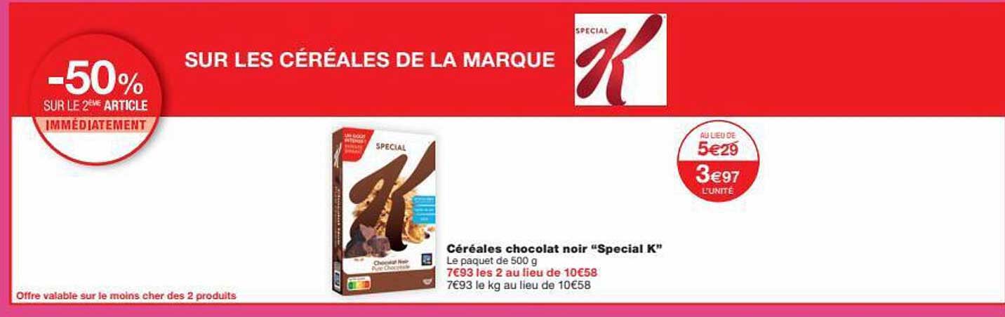Céréales Chocolat Noir "special K"