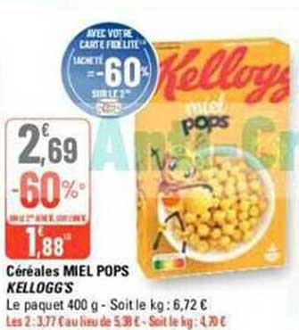céréales miel pops kellogg's