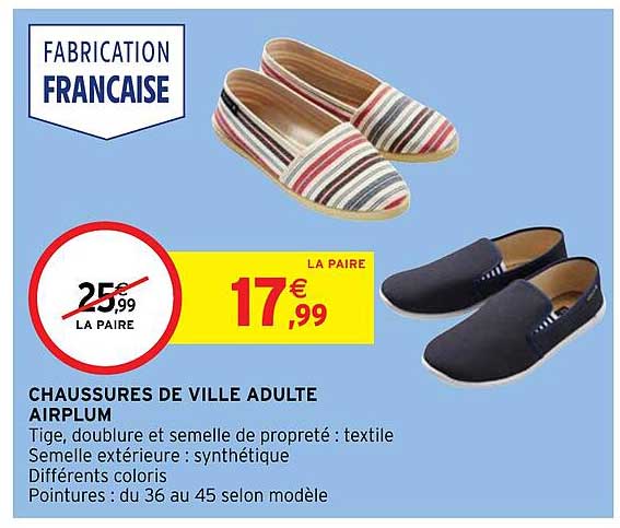 chaussures de ville adulte airplum