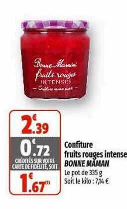 confiture fruits rouges intense bonne maman