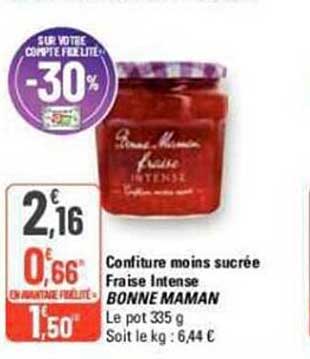 confiture moins sucrée fraise intense bonne maman