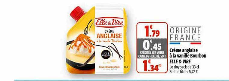 Crème Anglaise à La Vanille Bourbon Elle & Vire