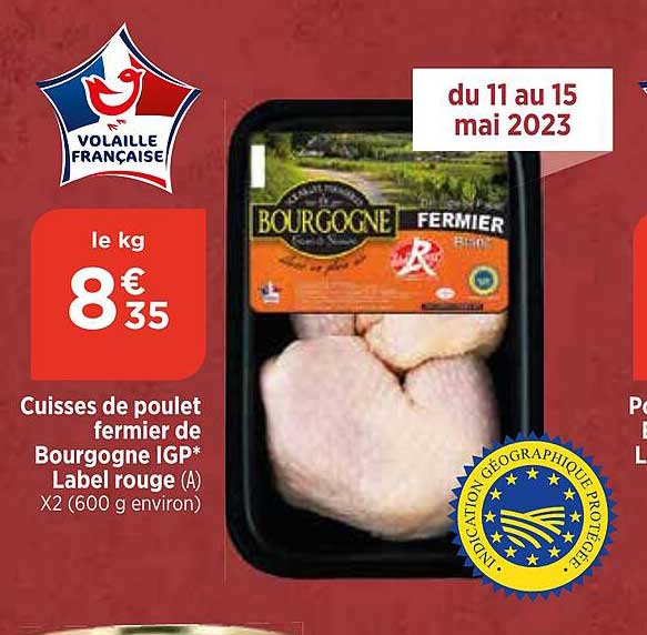 Cuisses De Poulet Fermier De Bourgogne Igp Label Rouge