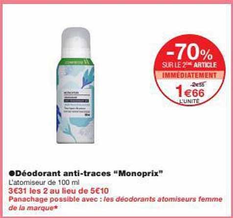 déodorant anti-traces "monoprix"
