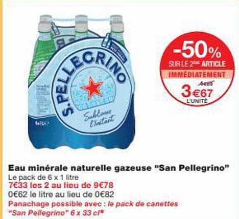 eau minérale naturelle gazeuse "san pellegrino"