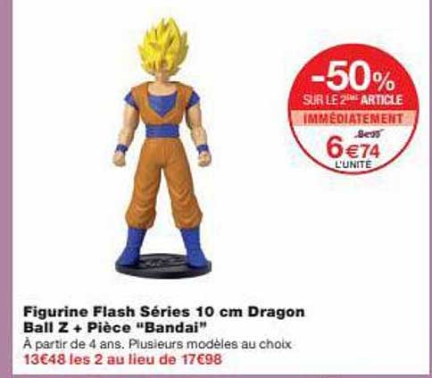 figurine flash séries 10 cm dragon ball z + pièce "bandai"
