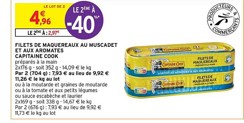 filets de maquereaux au muscadet et aux aromates capitaine cook