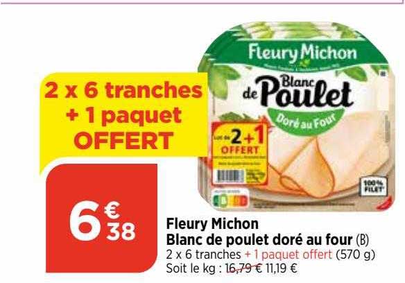 fleury michon blanc de poulet doré au four