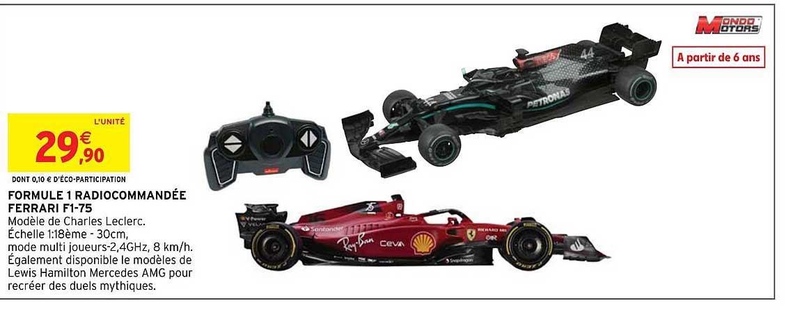 Formule 1 Radiocommandée Ferrari F1-75 Mondo Motors