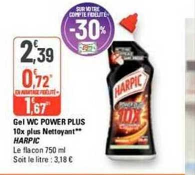 gel wc power plus 10x plus nettoyant harpic