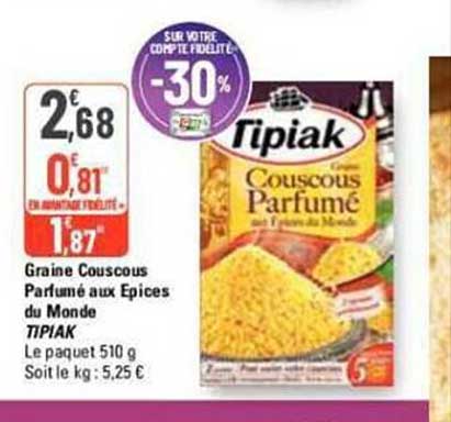 graine couscous parfumé aux épices du monde tipiak