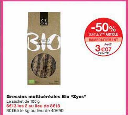 Gressins Multicéréales Bio "zyos"