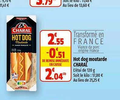 hot dog moutarde charal