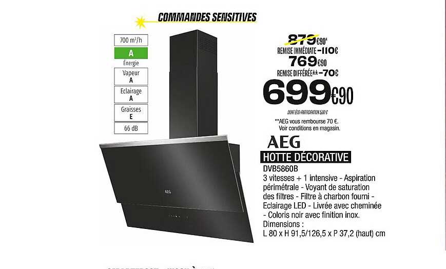 hotte décorative aeg