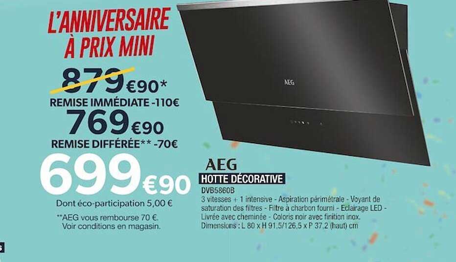 hotte décorative aeg