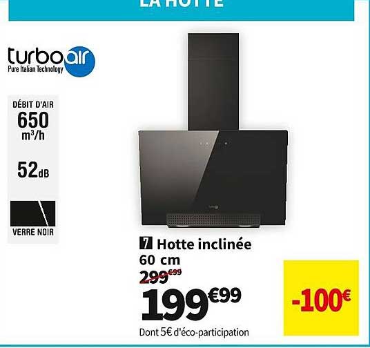 Hotte Inclinée 60 Cm Turboair