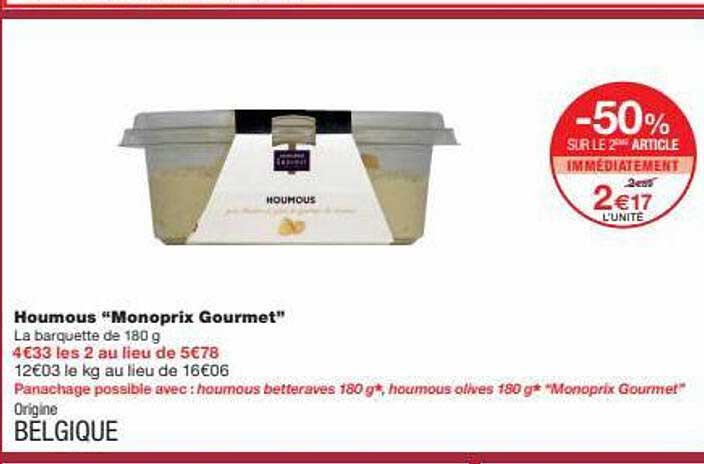 Houmous "monoprix Gourmet"