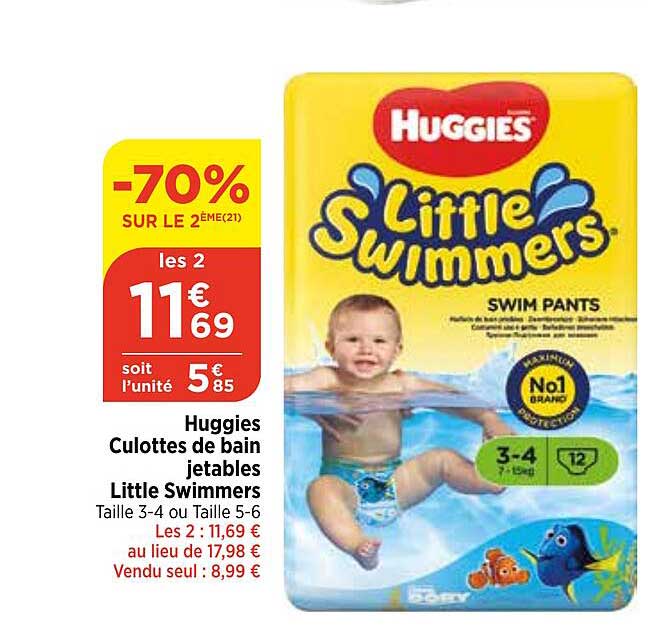 huggies culottes de bain jetables little swimmers