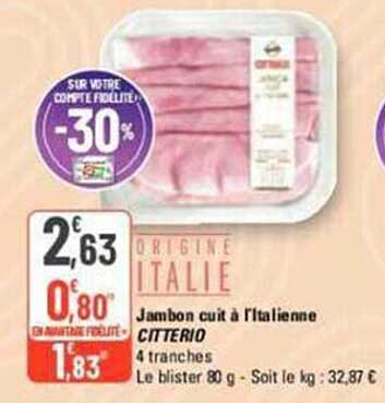 Jambon Cuit à L'italienne Citterio