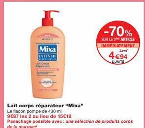 lait corps réparateur "mixa"