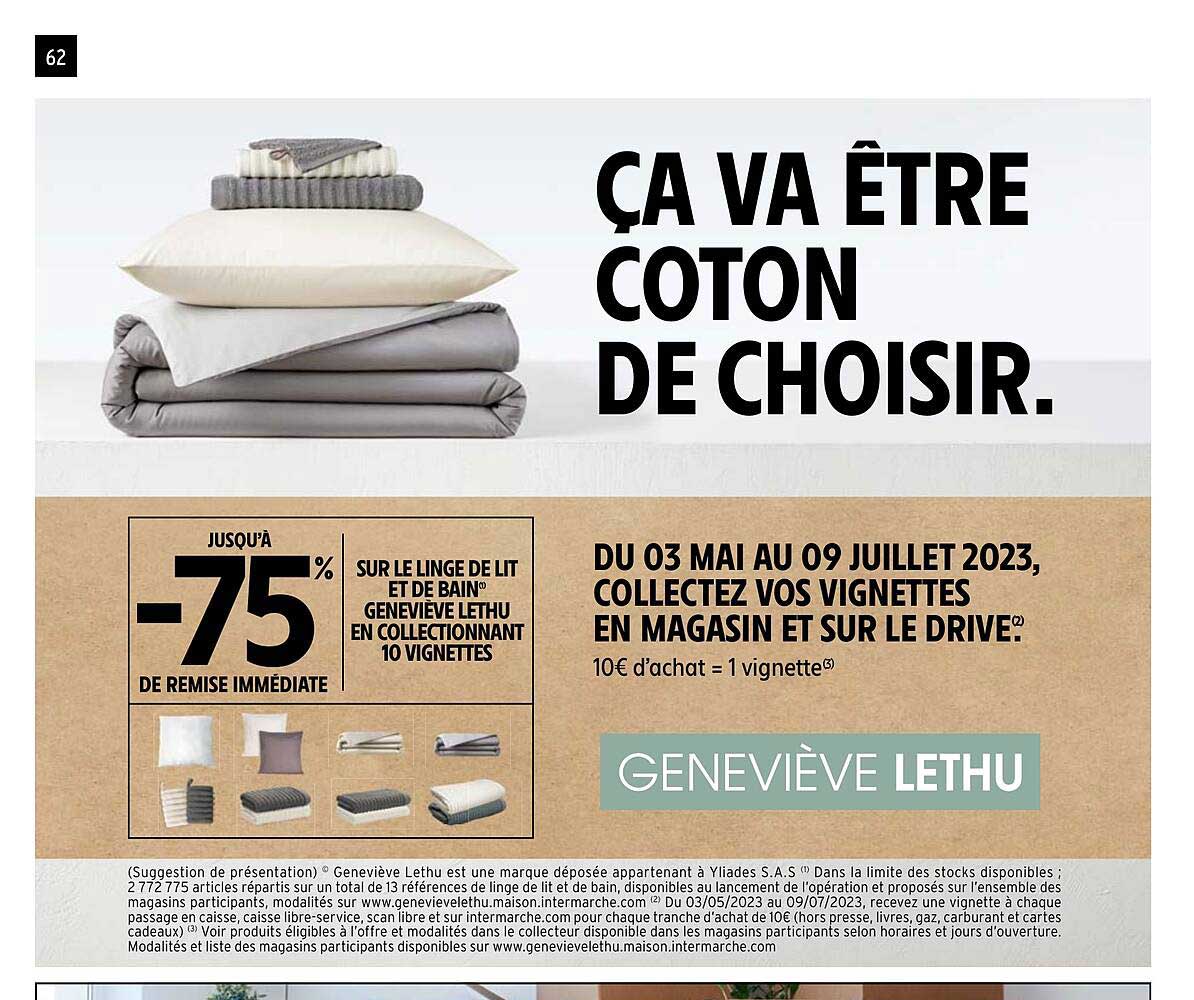 le linge de lit et de bain geneviève lethu en collectionnant 10 vignettes