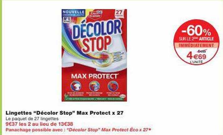 lingettes "décolor stop" max protect x 27