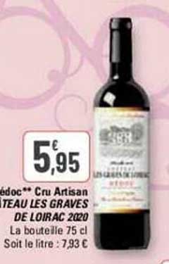médoc cru artisan côteau les graves de loirac 2020